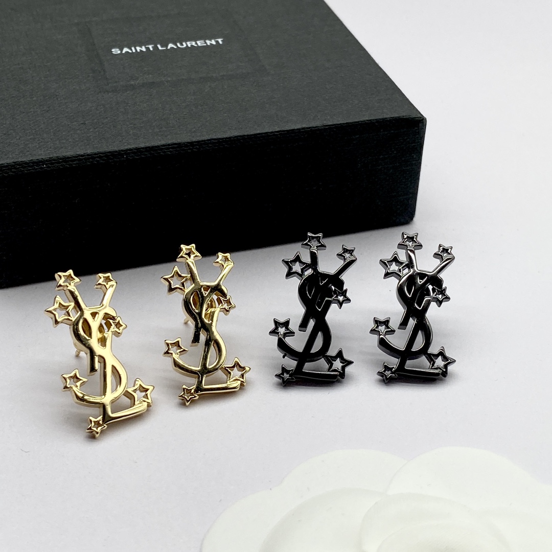 Saint Laurent YSL Logo Earrings - DesignerGu