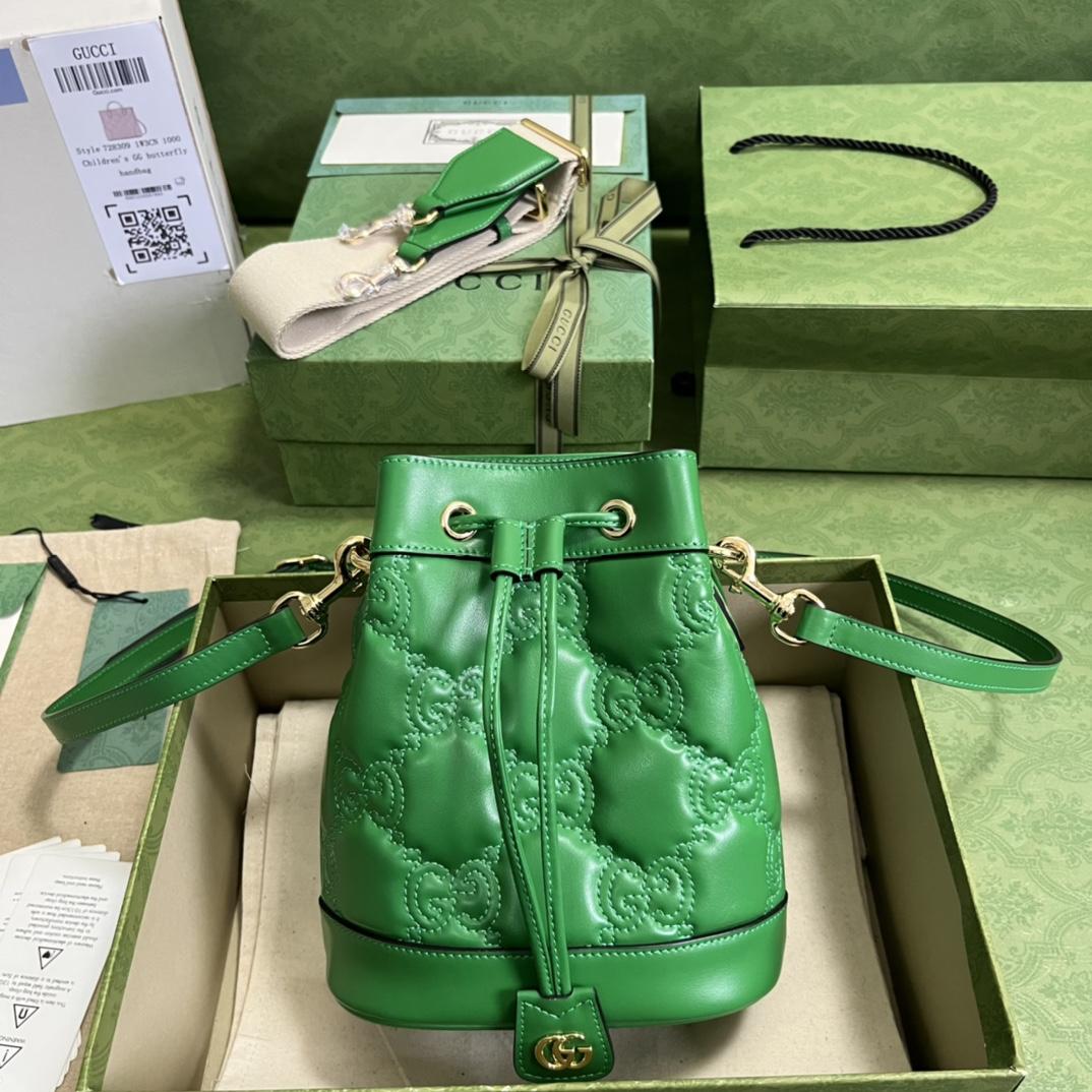 Gucci GG Matelassé Bucket Bag (17*20*10cm) - DesignerGu