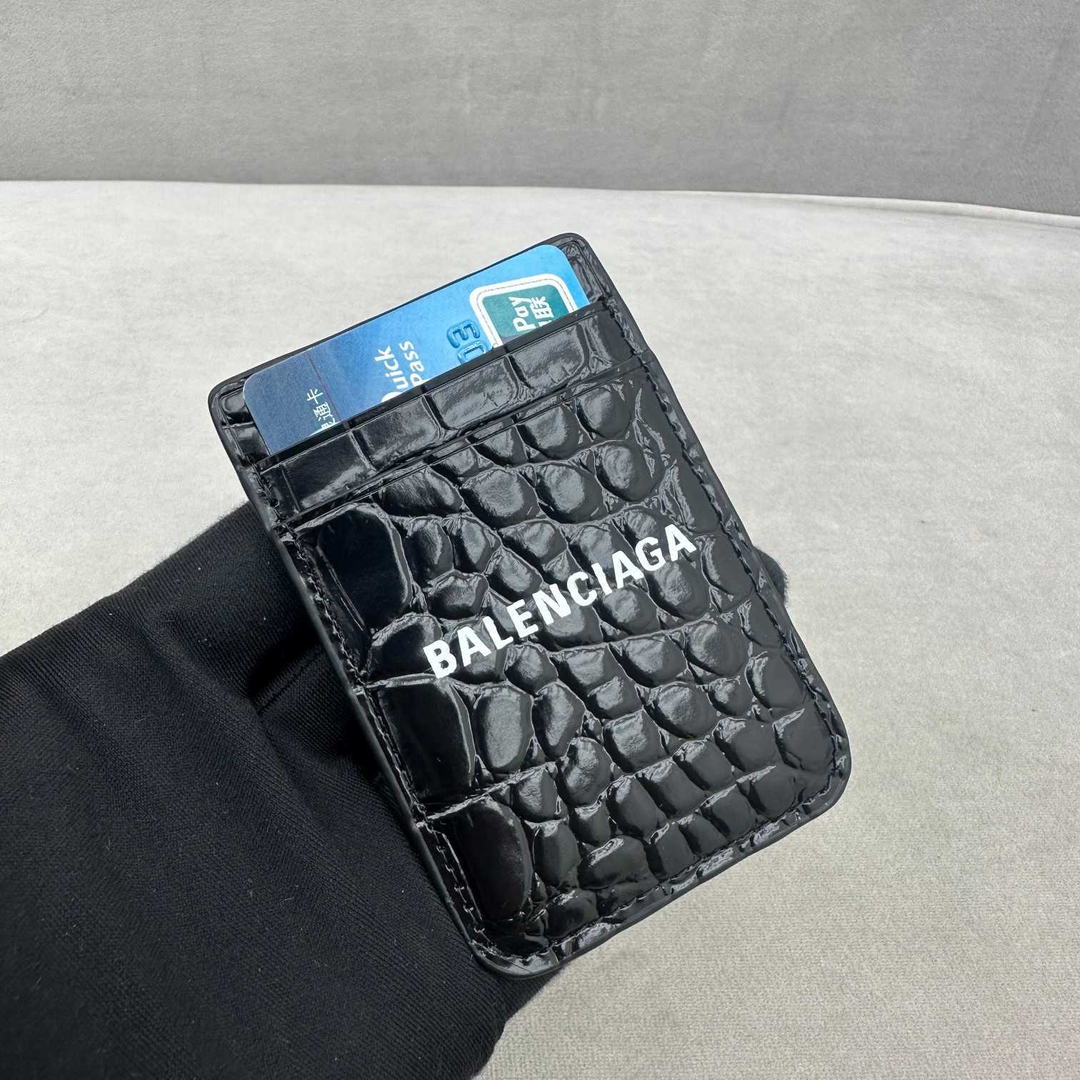 Balenciaga Cash Magnet Croc Cardholder(9.6-6.5cm) - DesignerGu