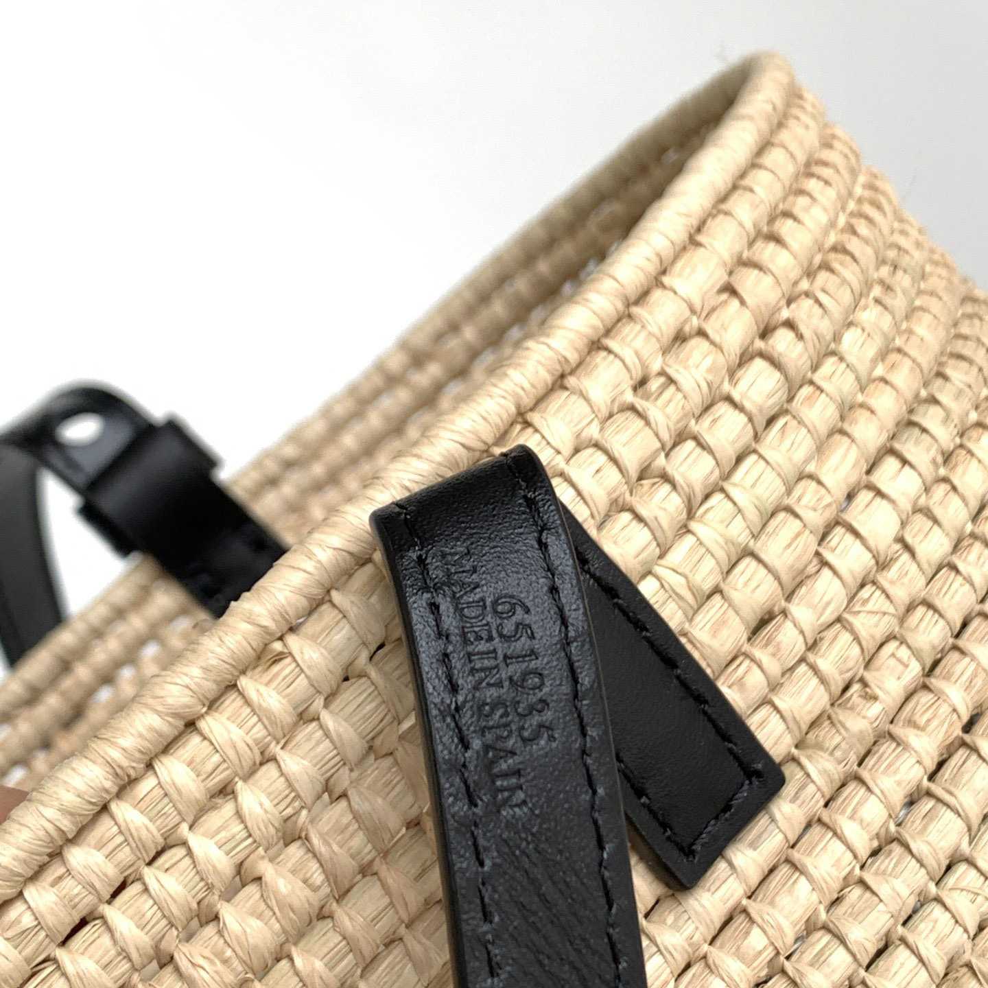 Loewe Small Square Basket bag In Raffia And Calfskin (30*21*11cm) - DesignerGu