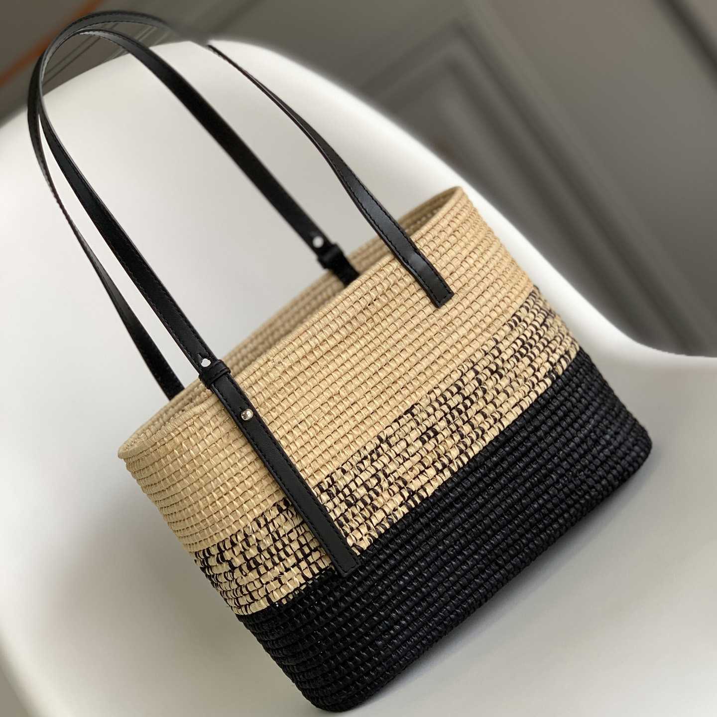 Loewe Small Square Basket bag In Raffia And Calfskin (30*21*11cm) - DesignerGu