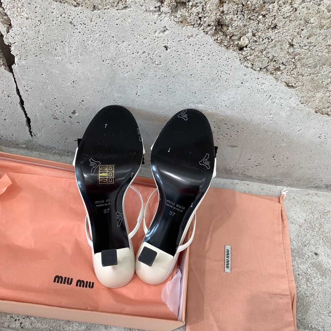 Miu Miu Satin Bow Sandals - DesignerGu