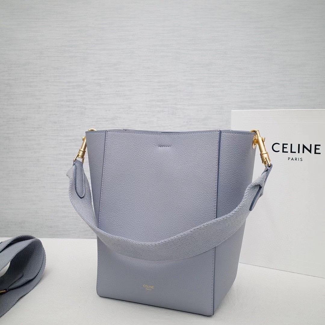 Celine Sangle Small Bucket Bag In Soft Grained Calfskin - DesignerGu