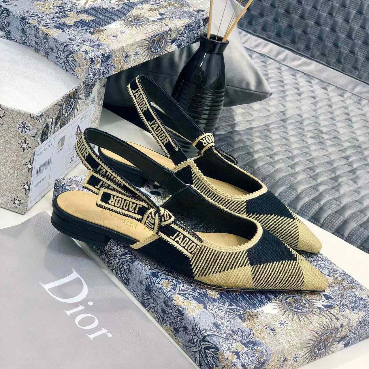 Dior J'adior Ribbon Slingback Flat - DesignerGu
