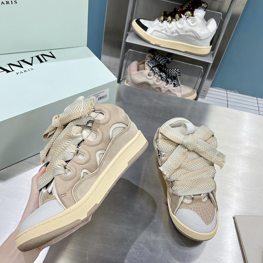 Lanvin Leather Curb Sneakers - DesignerGu