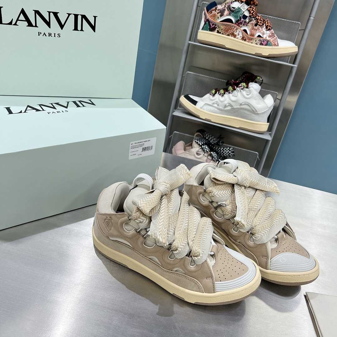 Lanvin Leather Curb Sneakers - DesignerGu