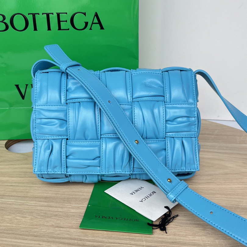 Bottega Veneta Cassette Foulard Intreccio Leather Cross-Body Bag - DesignerGu