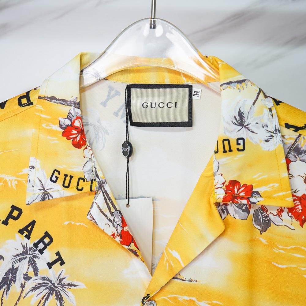 Gucci Printed Cotton Poplin Bowling Shirt & Shorts - DesignerGu