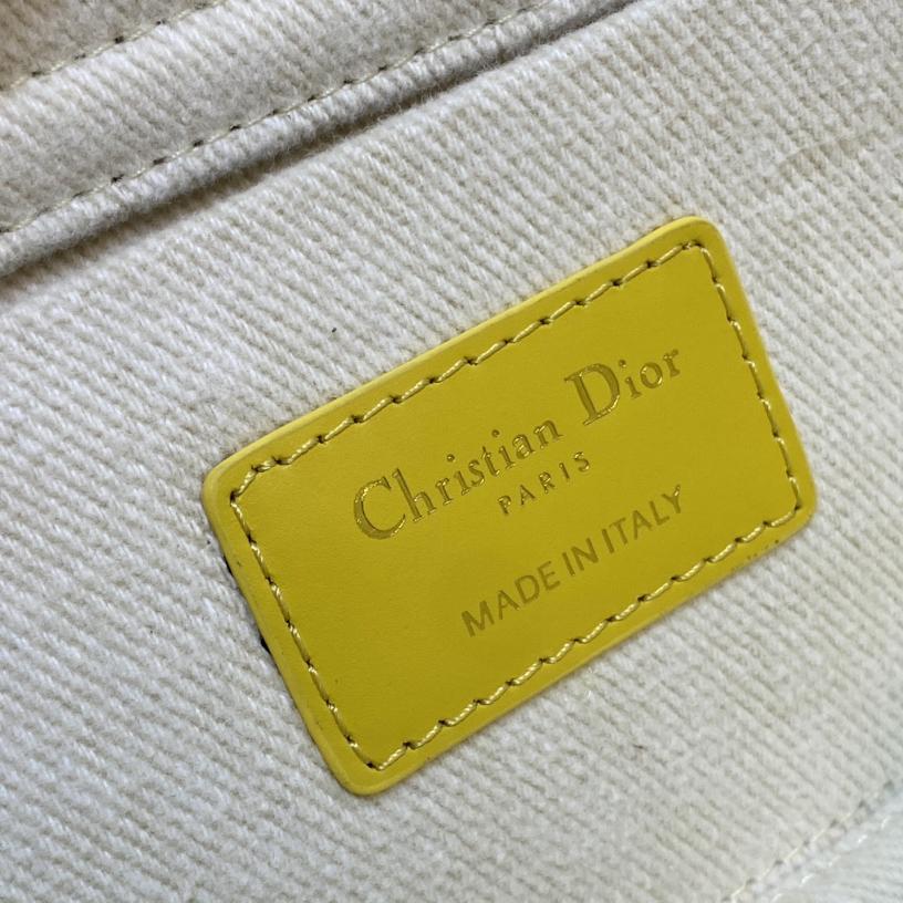 Dior Denim Macrocannage Lady D-Joy Yellow(26*6*14cm) - DesignerGu