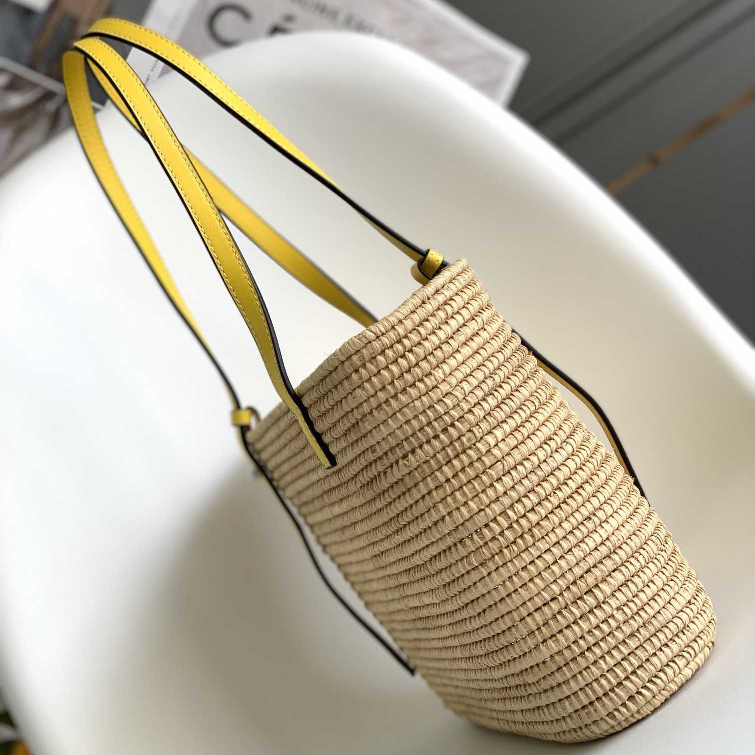 Loewe Small Square Basket bag In Raffia And Calfskin (30*21*11cm) - DesignerGu