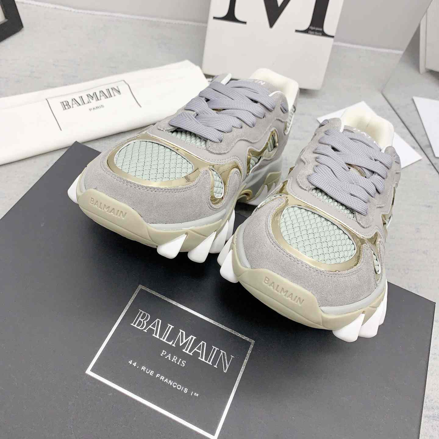 Balmain Beige B-East Sneakers - DesignerGu