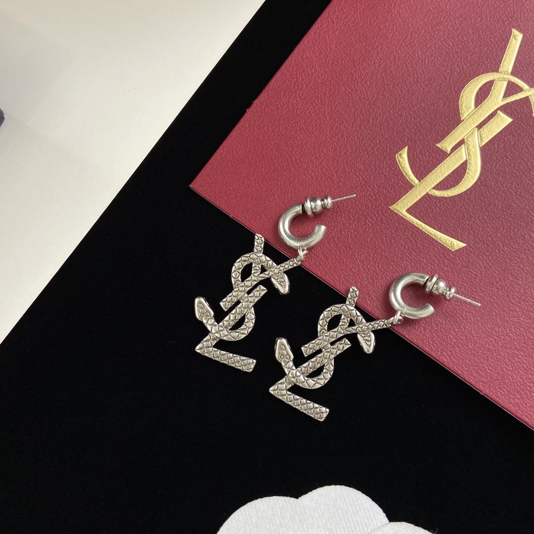 Saint Laurent YSL Logo Earrings - DesignerGu