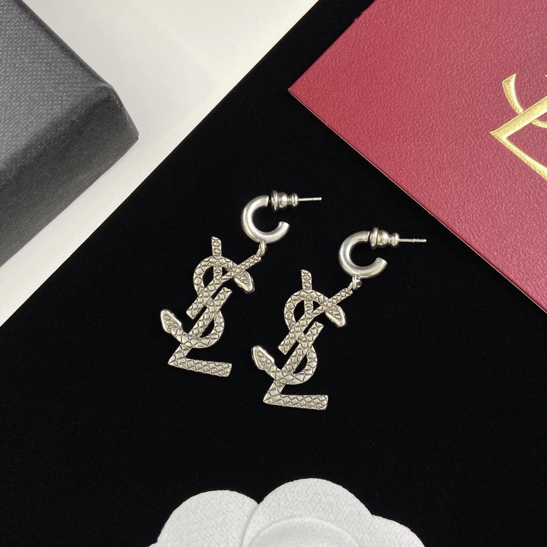 Saint Laurent YSL Logo Earrings - DesignerGu