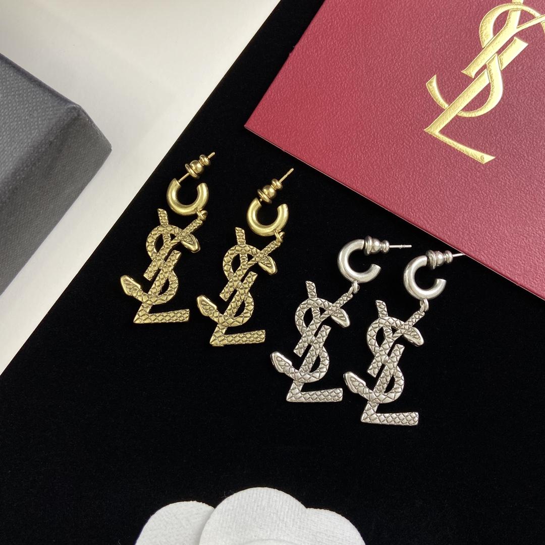 Saint Laurent YSL Logo Earrings - DesignerGu