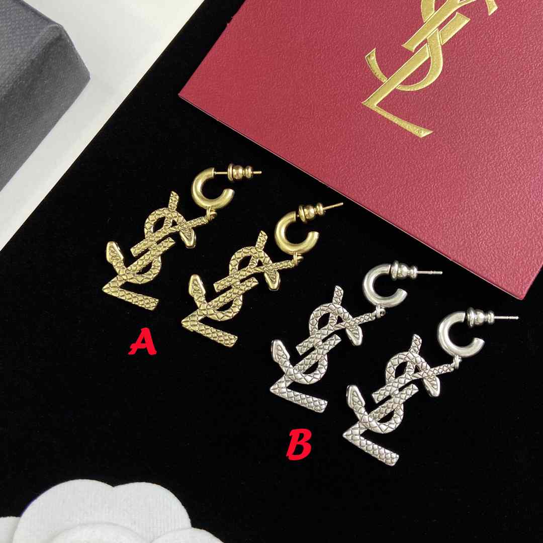 Saint Laurent YSL Logo Earrings - DesignerGu