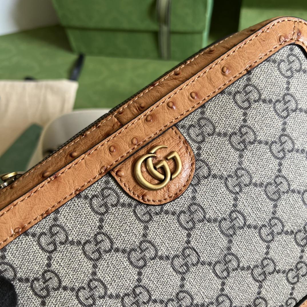 Gucci Python Trim Shoulder Bag With Double G (23.5x 16x 4.5cm) - DesignerGu