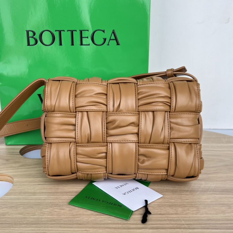 Bottega Veneta Cassette Foulard Intreccio Leather Cross-Body Bag - DesignerGu