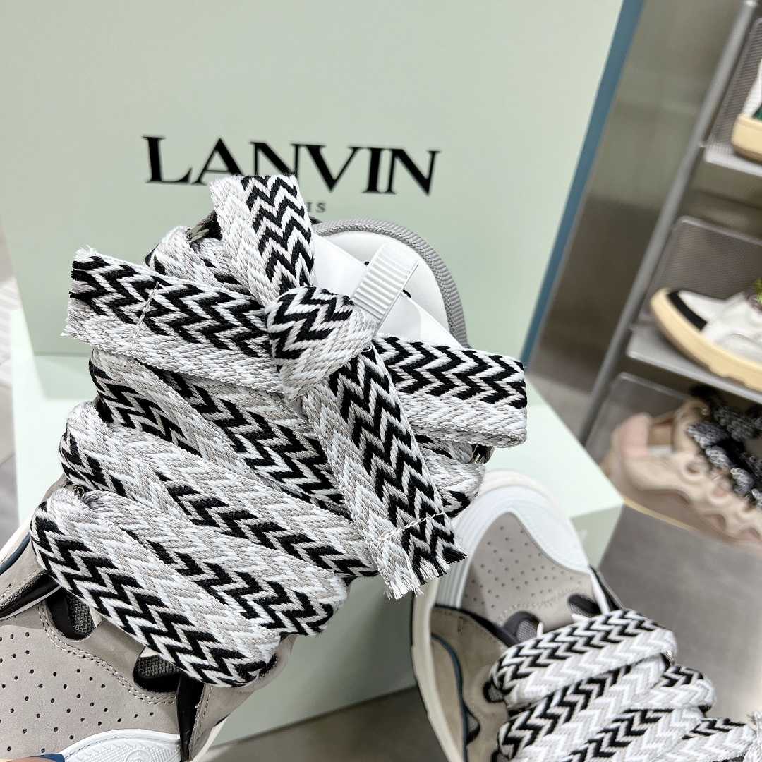 Lanvin Leather Curb Sneakers - DesignerGu