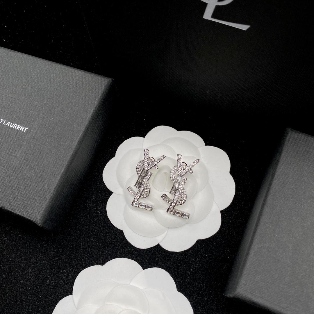 Saint Laurent YSL Logo Earrings - DesignerGu