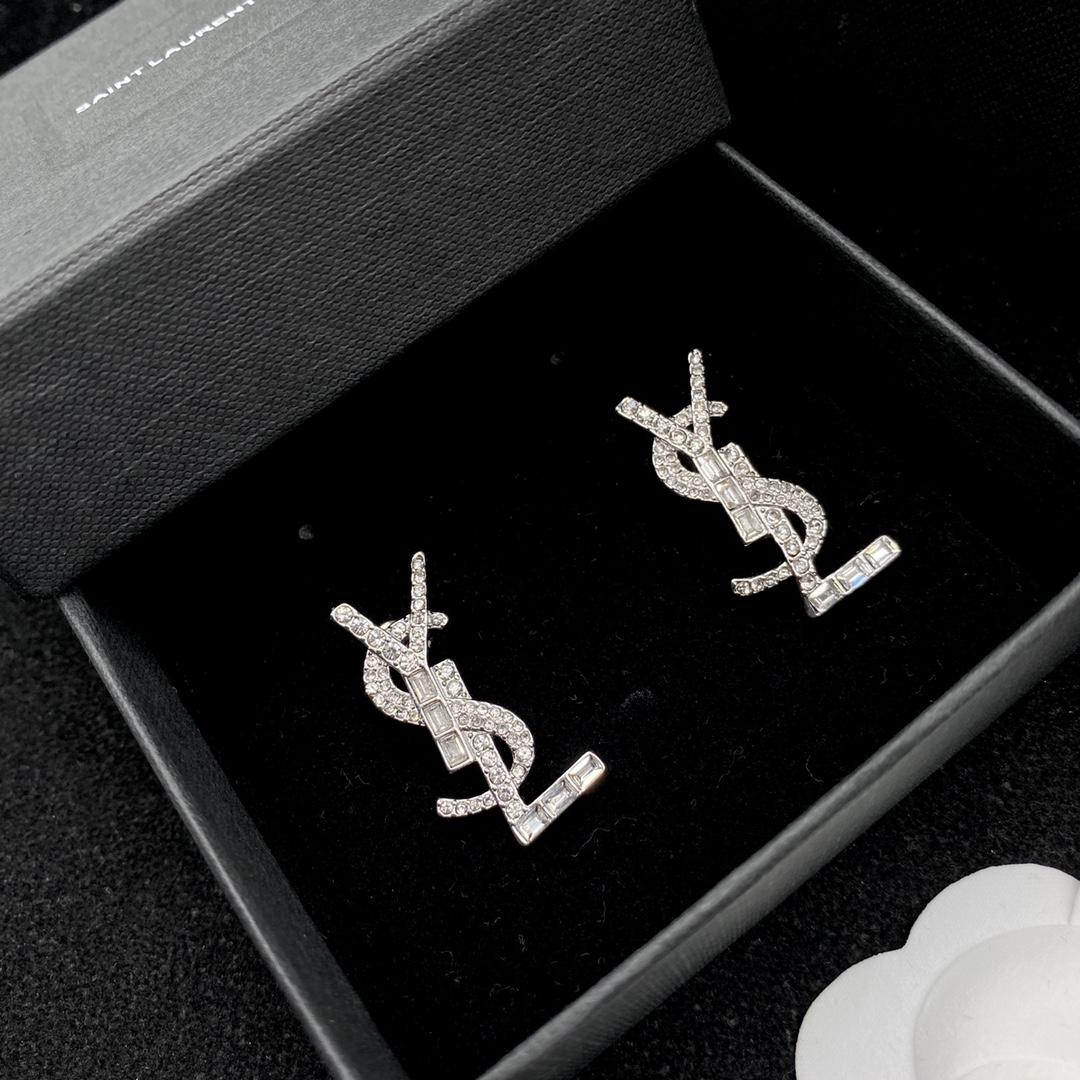 Saint Laurent YSL Logo Earrings - DesignerGu