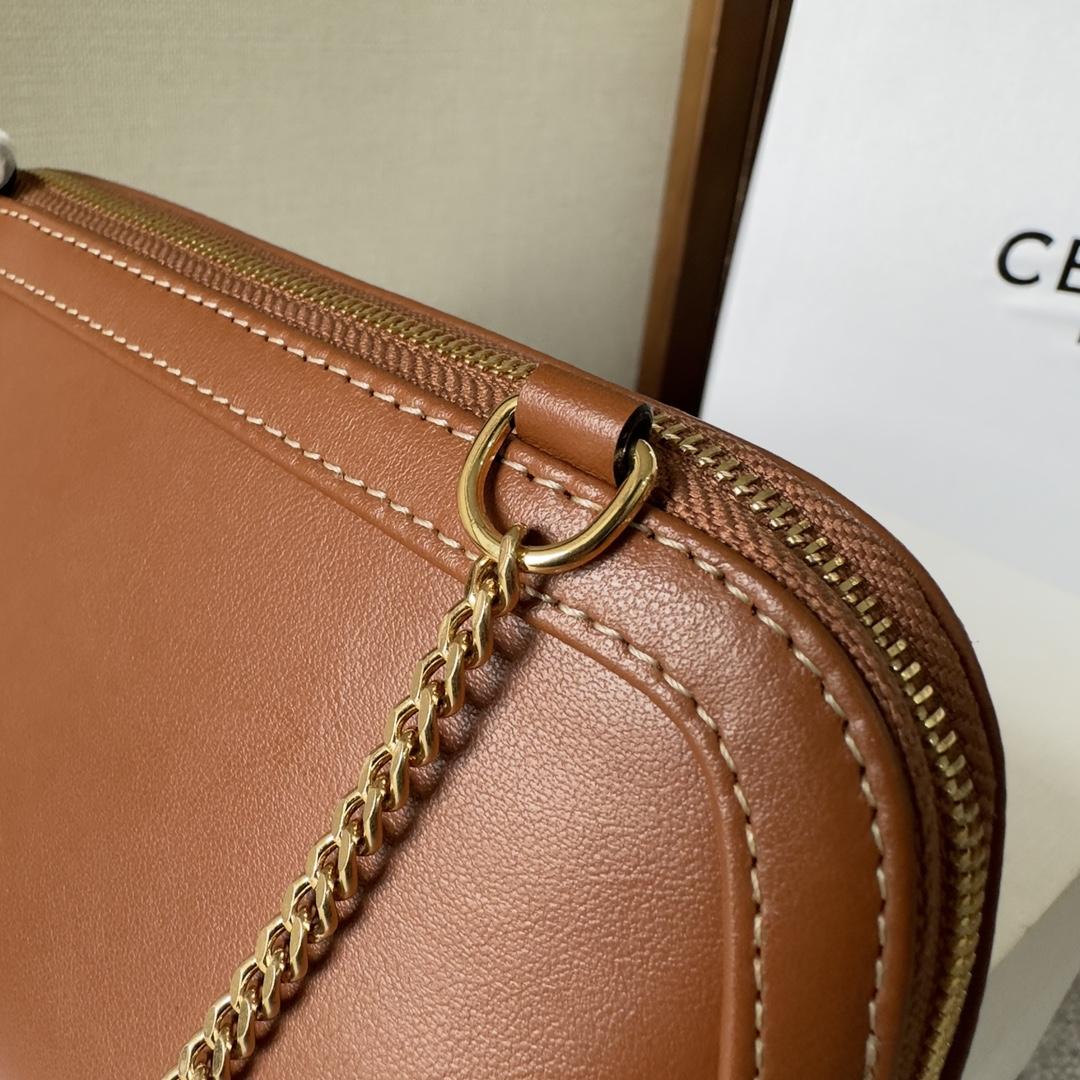 Celine Clutch On Chain Cuir Triomphe In Smooth Calfskin Tan - DesignerGu