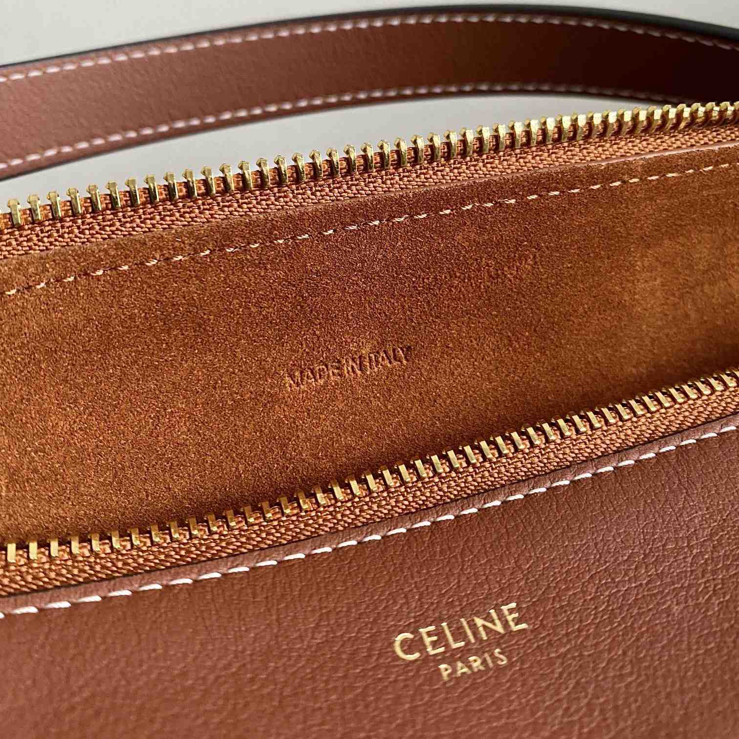 Celine Large Romy In Supple Calfskin Tan - DesignerGu