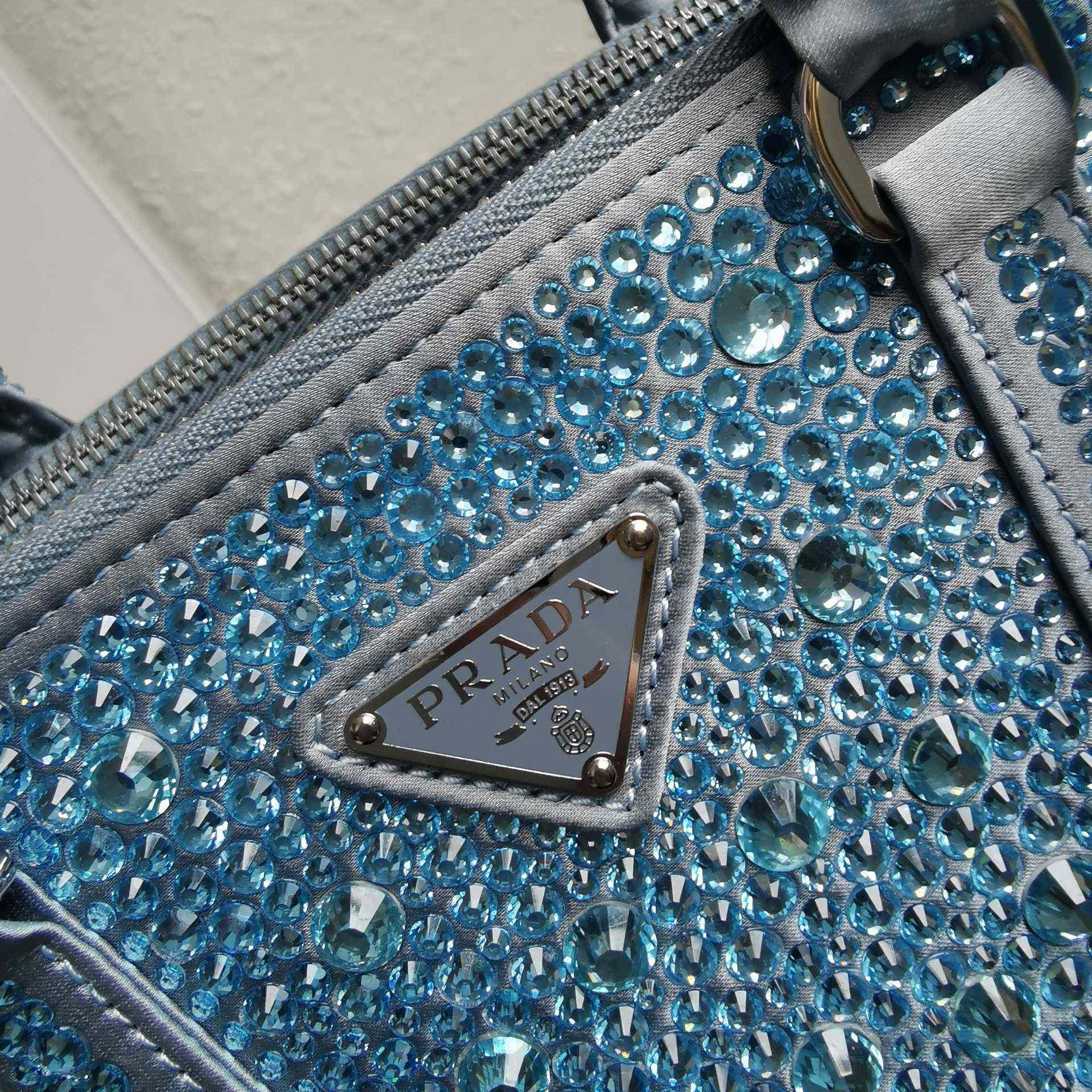 Prada Galleria satin Mini-Bag With Crystals - DesignerGu