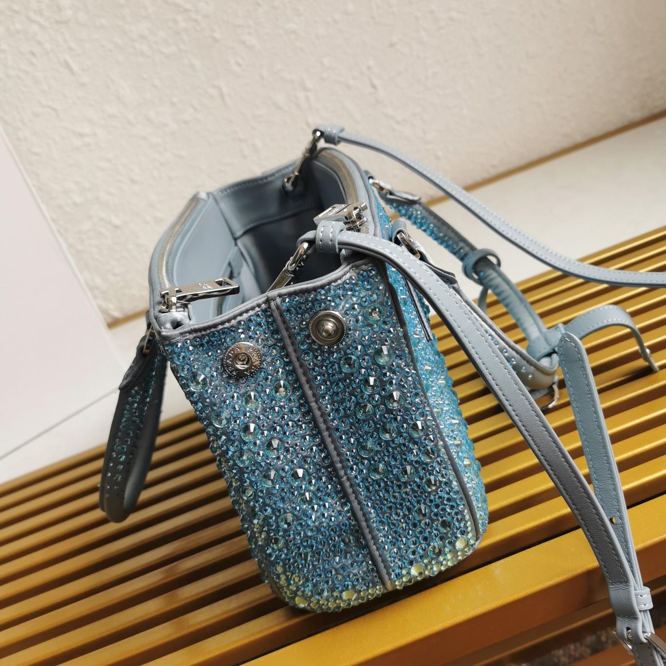 Prada Galleria satin Mini-Bag With Crystals - DesignerGu