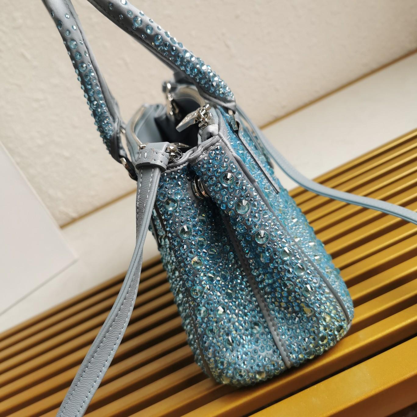 Prada Galleria satin Mini-Bag With Crystals - DesignerGu