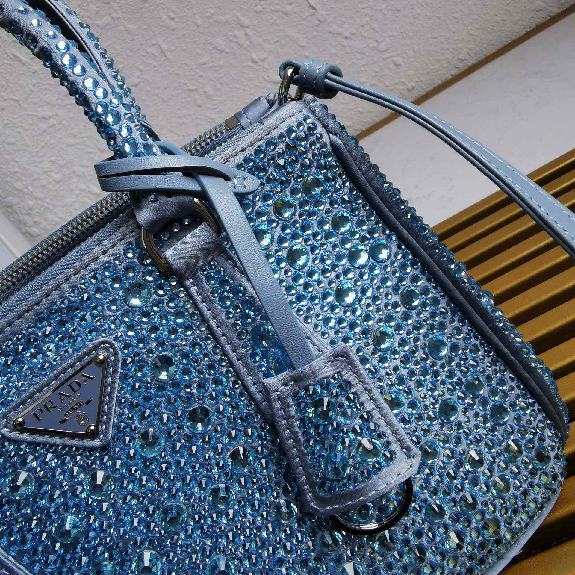 Prada Galleria satin Mini-Bag With Crystals - DesignerGu