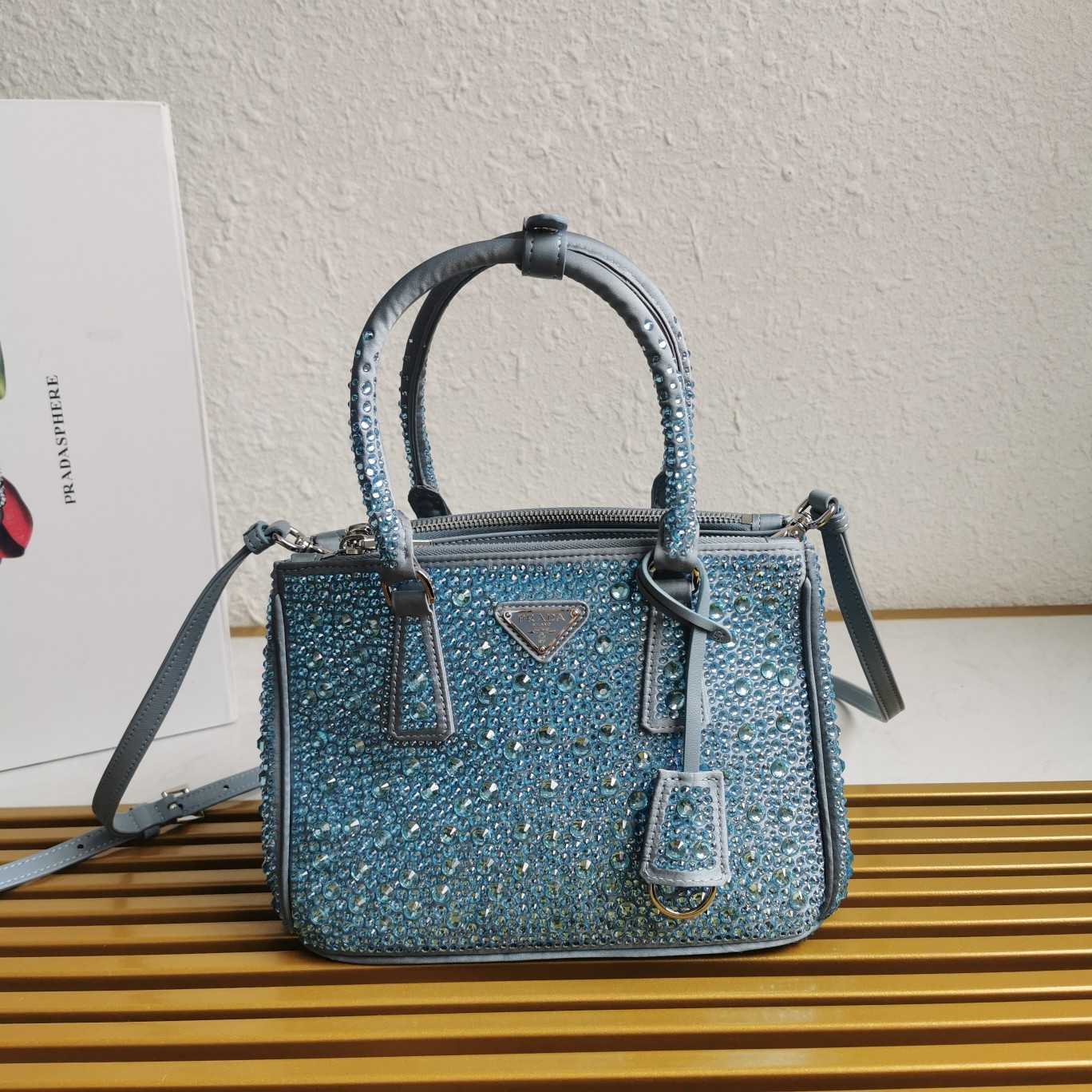 Prada Galleria satin Mini-Bag With Crystals - DesignerGu