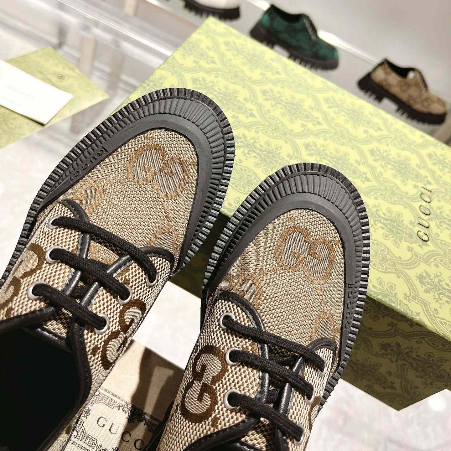 Gucci Maxi GG Lace-Up Shoe - DesignerGu