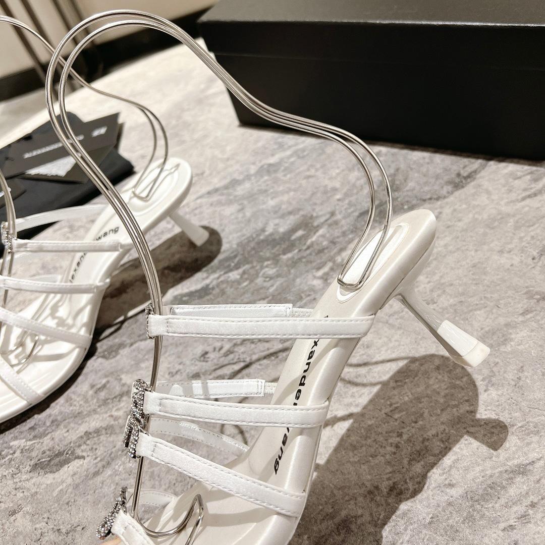 Alexander Wang Nala 65/80 Logo Sandal In Satin - DesignerGu