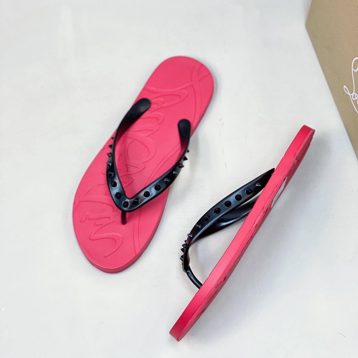 Christian Louboutin Loubi Flip Man Flip-flops - Rubber - DesignerGu