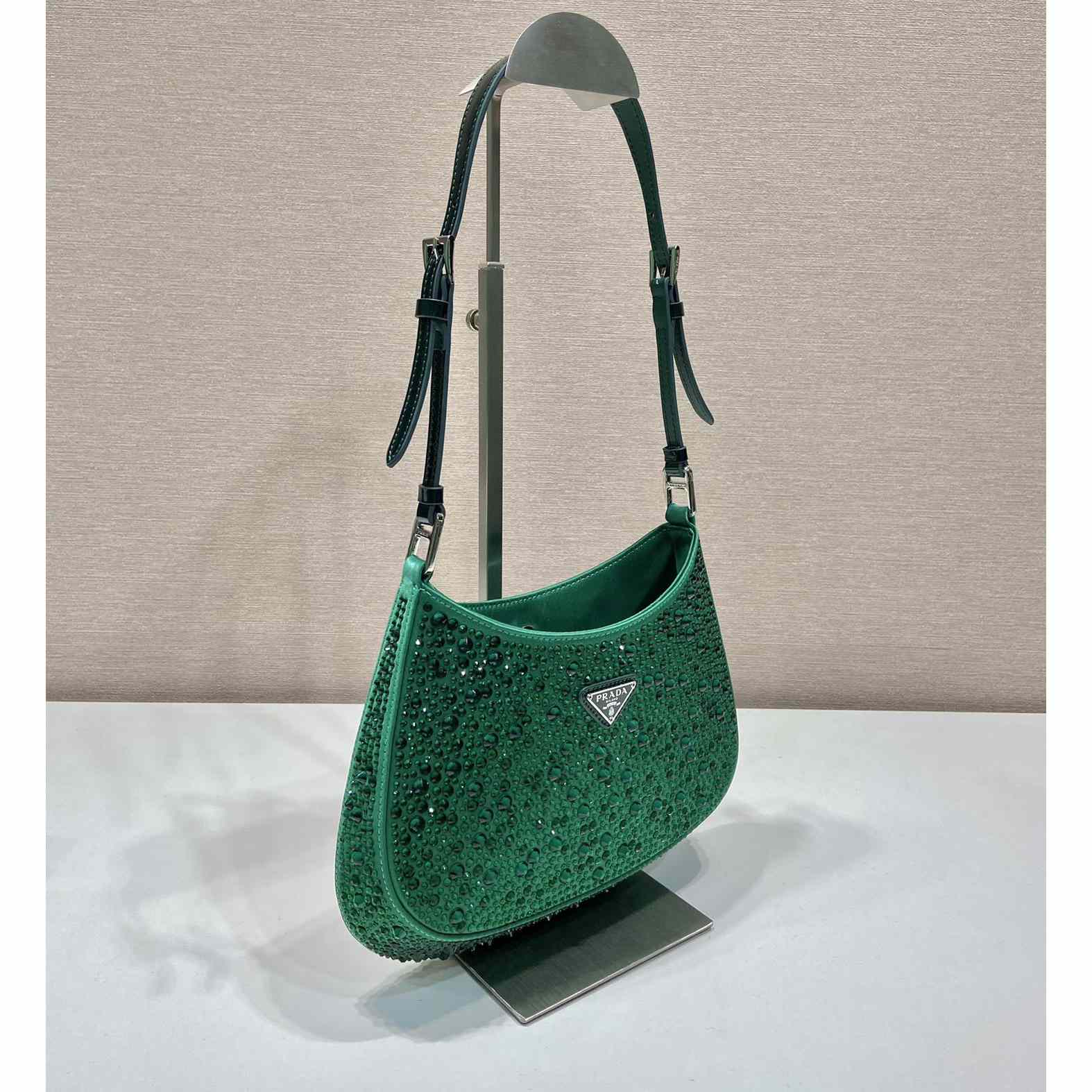 Prada Cleo Satin Bag With Crystals - DesignerGu