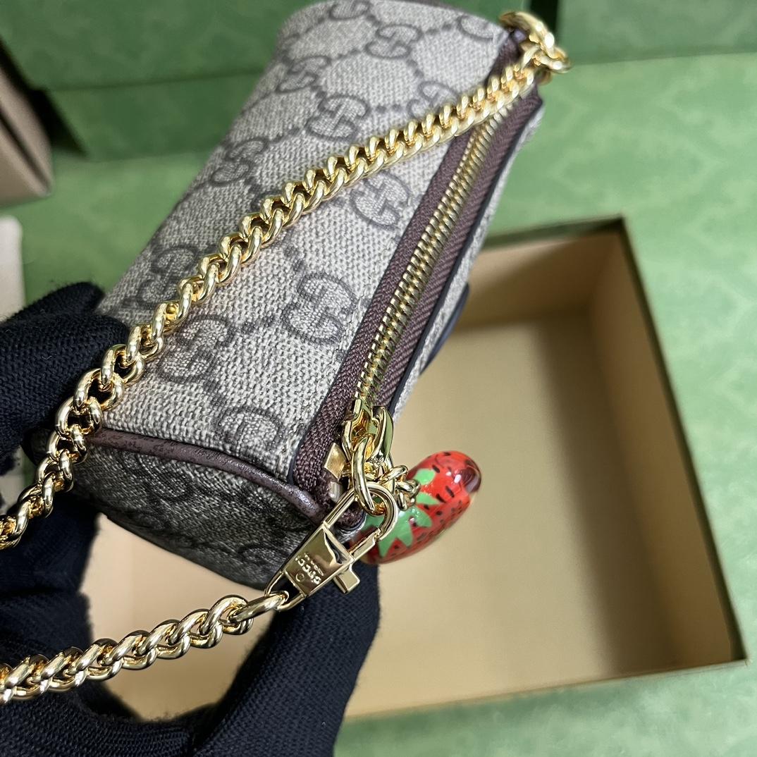 Gucci Coin Purse With Double G Strawberry  - DesignerGu