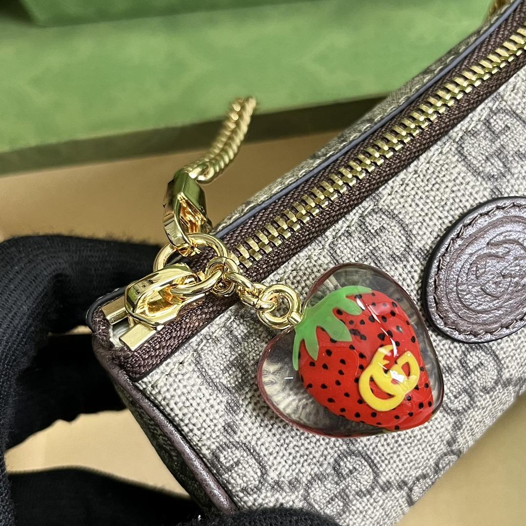 Gucci Coin Purse With Double G Strawberry  - DesignerGu