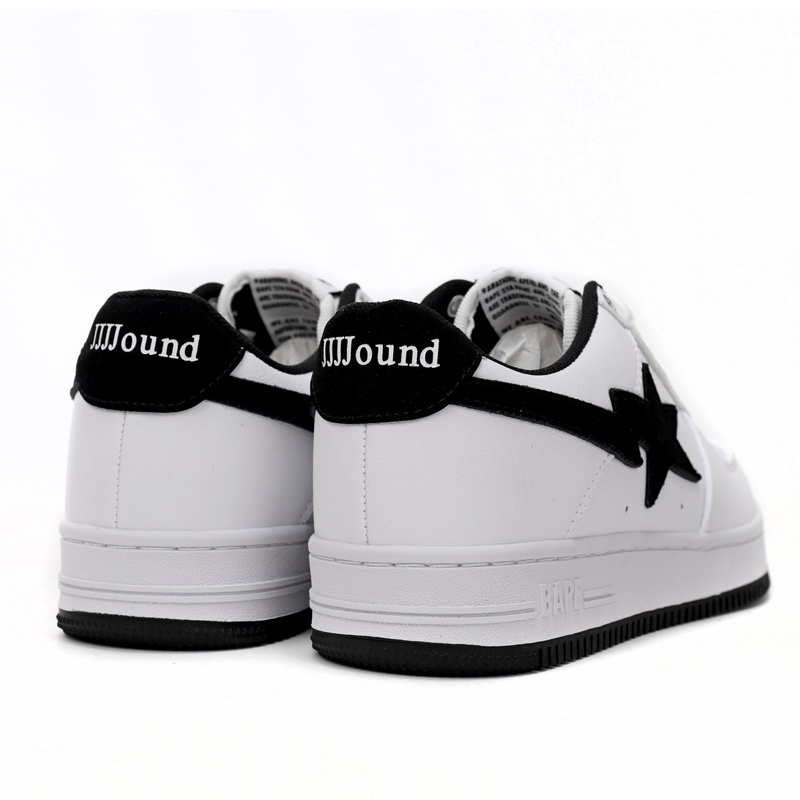 Bape Sta Sta Low White And Black Tick Sneaker     1173-191-912  - DesignerGu