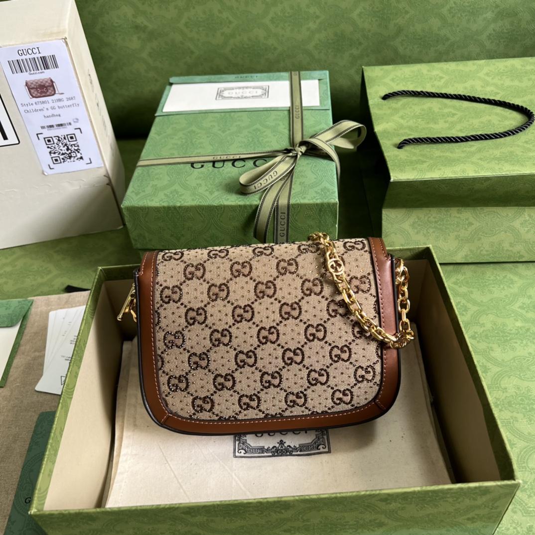 Gucci Horsebit 1955 GG Mini Bag(20.5x14x5cm)   - DesignerGu