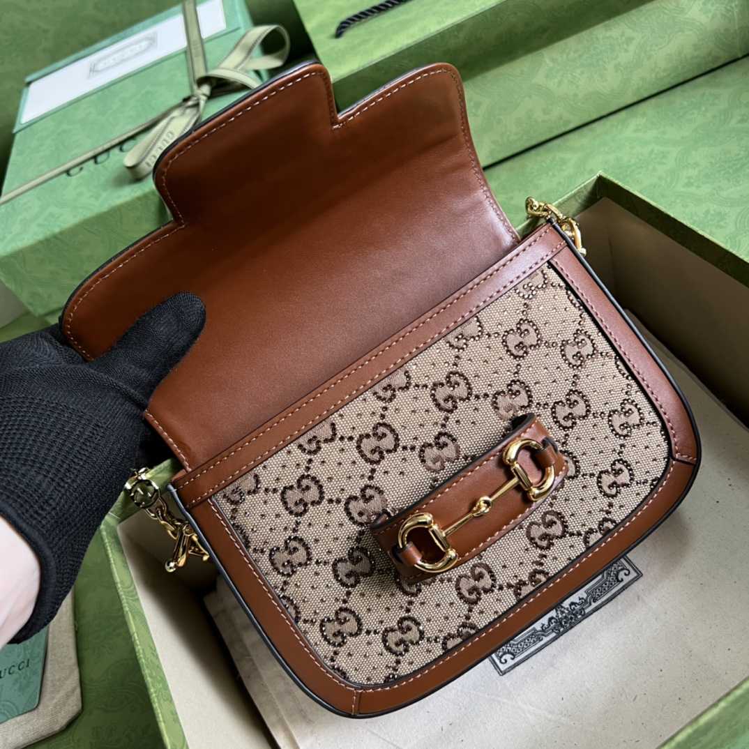 Gucci Horsebit 1955 GG Mini Bag(20.5x14x5cm)   - DesignerGu