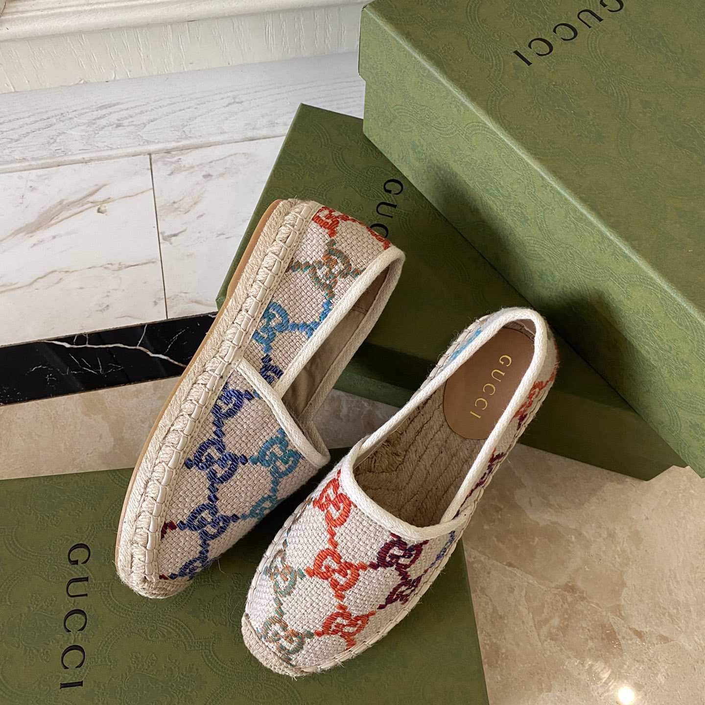 Gucci GG Jacquard Espadrilles - DesignerGu