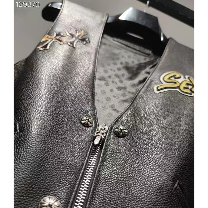 Chrome Heart Leather Vest - DesignerGu