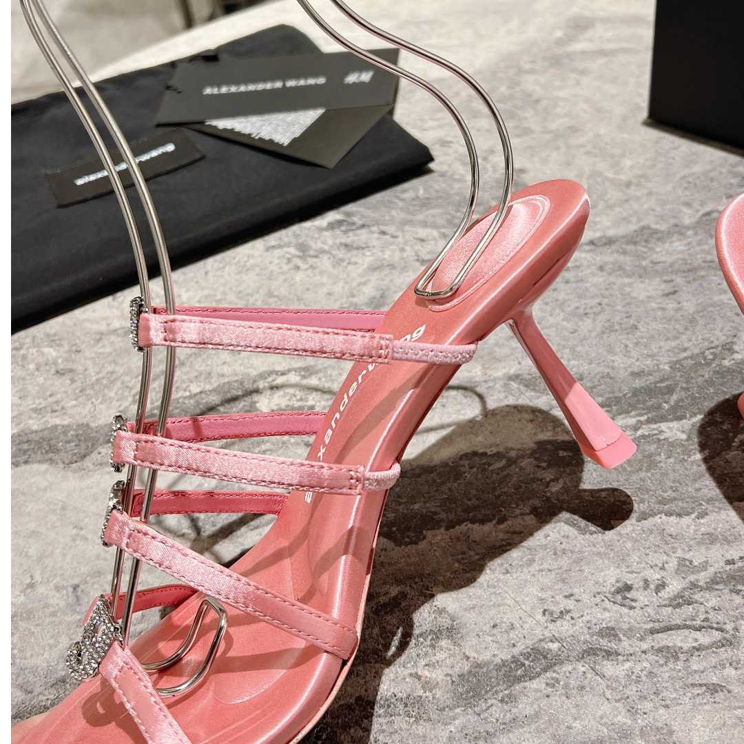 Alexander Wang Nala 65/80 Logo Sandal In Satin - DesignerGu