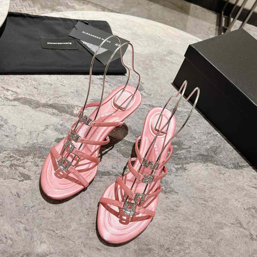 Alexander Wang Nala 65/80 Logo Sandal In Satin - DesignerGu