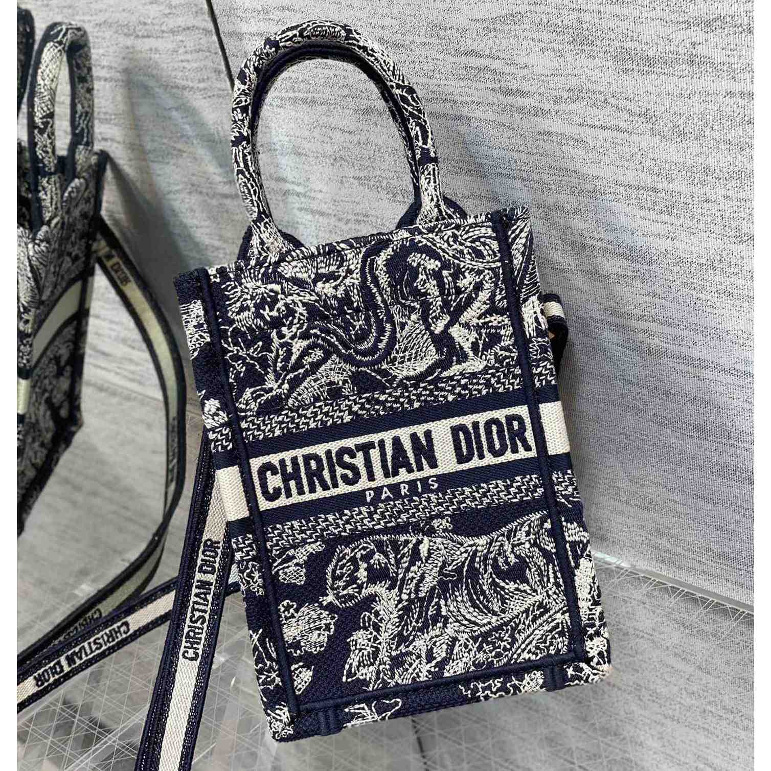 Dior Mini Dior Book Tote Phone Bag - DesignerGu