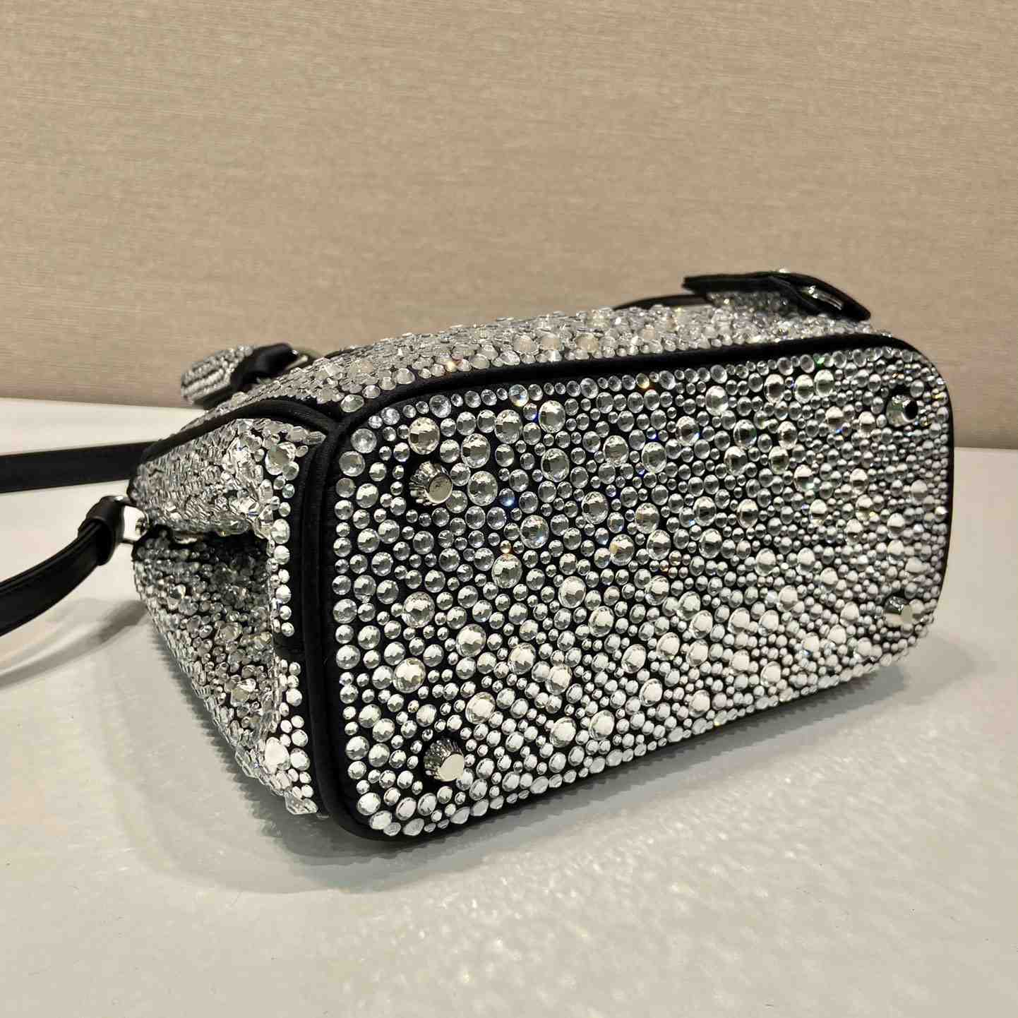 Prada Galleria Satin Mini-bag With Crystals - DesignerGu