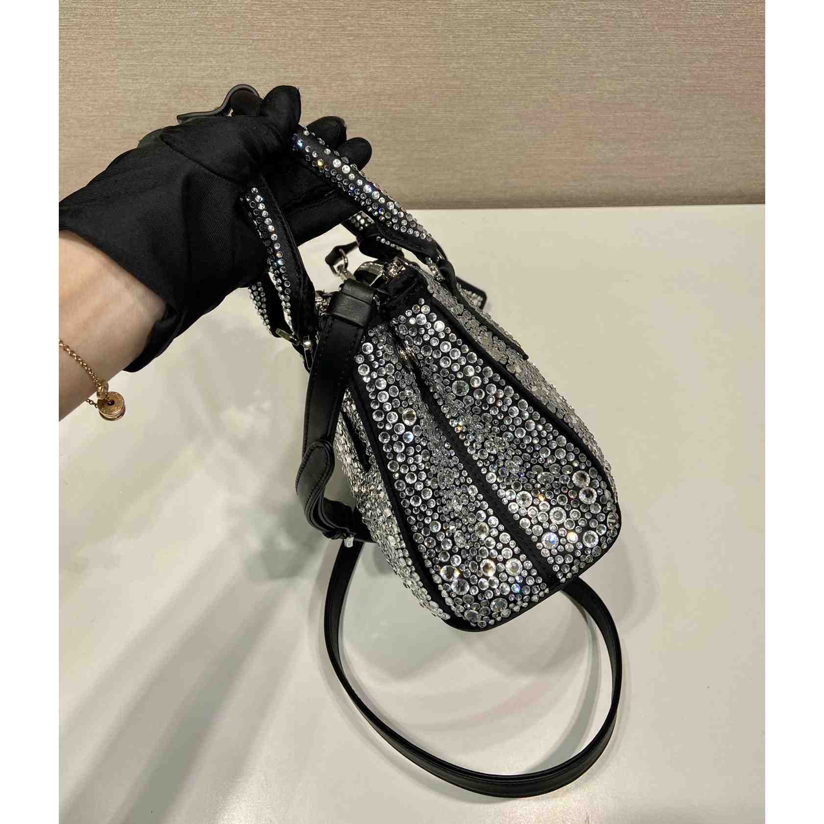 Prada Galleria Satin Mini-bag With Crystals - DesignerGu