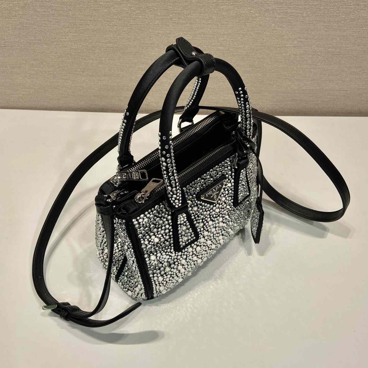 Prada Galleria Satin Mini-bag With Crystals - DesignerGu