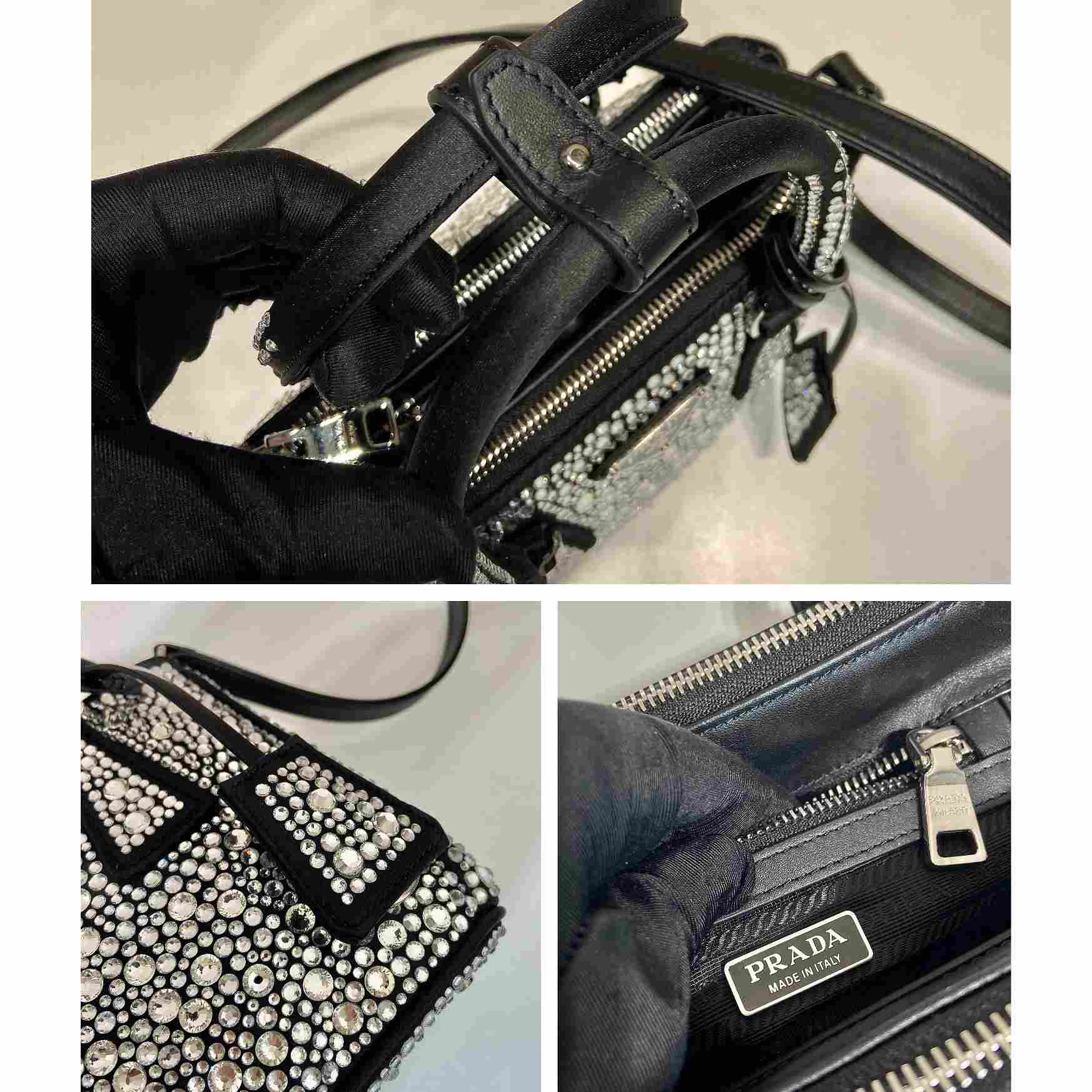 Prada Galleria Satin Mini-bag With Crystals - DesignerGu