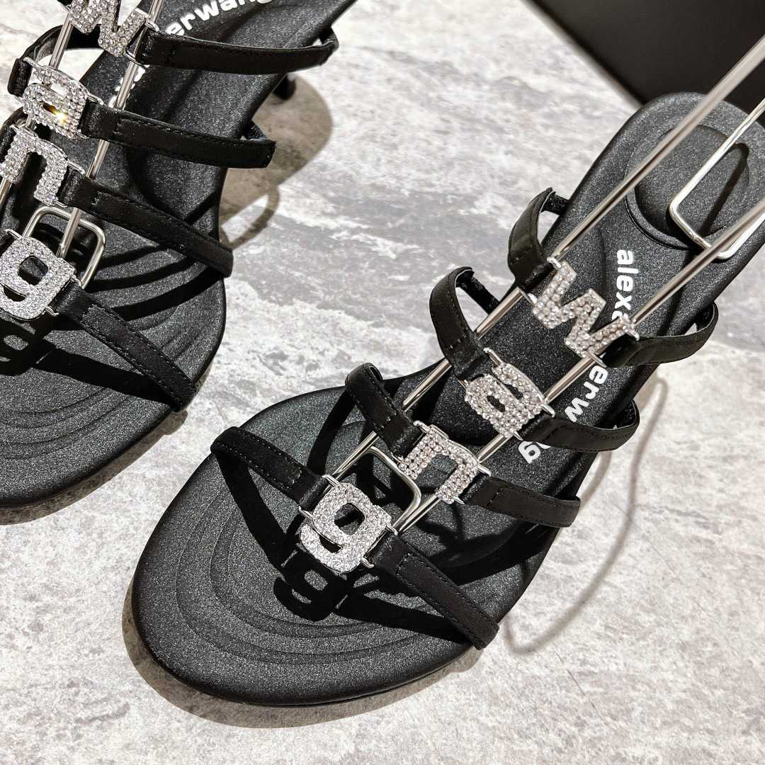 Alexander Wang Nala 65/80 Logo Sandal In Satin - DesignerGu